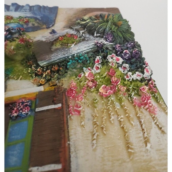 Vintage Hand Painted 3D Wall Hang Sculpture Parisian Garden Resin 8.75" x 6.75" - Picture 6 of 12